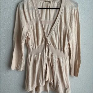 Anthropologie Knitted & Knotted Peplum Top